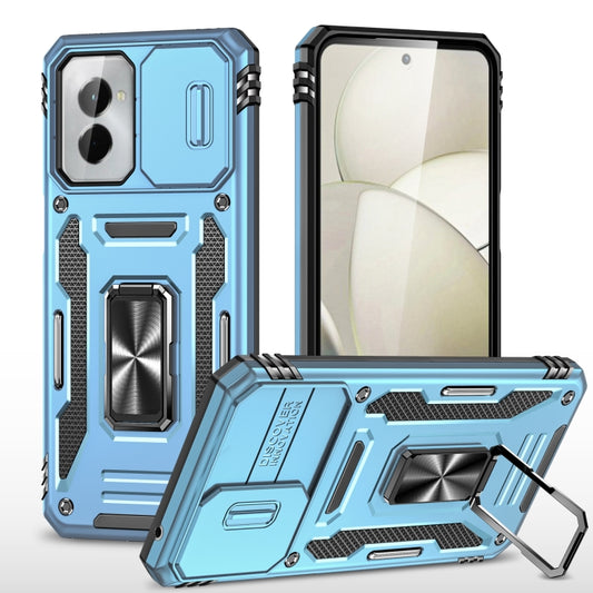 For Motorola Moto G Stylus 5G 2024 Armor PC + TPU Camera Shield Phone Case(Light Blue) - Motorola Cases by buy2fix | Online Shopping UK | buy2fix