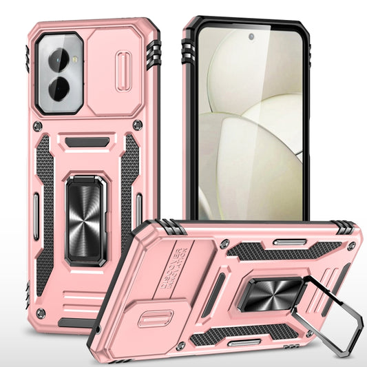 For Motorola Moto G Stylus 5G 2024 Armor PC + TPU Camera Shield Phone Case(Rose Gold) - Motorola Cases by buy2fix | Online Shopping UK | buy2fix