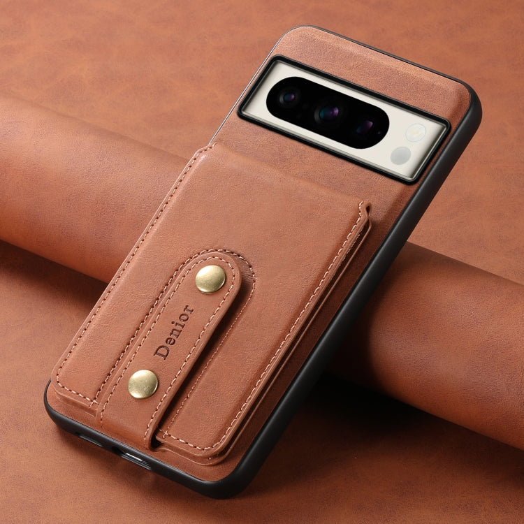 For Google Pixel 8 Pro Denior D14 NK Retro Pattern MagSafe Magnetic Card Holder Leather Phone Case(Brown) - Google Cases by Denior | Online Shopping UK | buy2fix