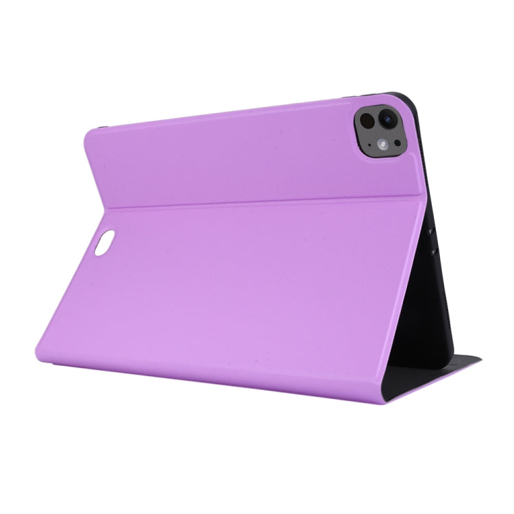 For iPad Pro 13 2024 Stretch Voltage Plain Leather Smart Tablet Case(Purple) - iPad Pro 13 2024 Cases by buy2fix | Online Shopping UK | buy2fix