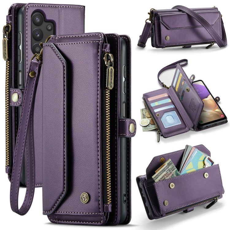 For Samsung Galaxy A32 5G CaseMe C36 Card Slots Zipper Wallet RFID Anti-theft Leather Phone Case(Purple) - Galaxy Phone Cases by CaseMe | Online Shopping UK | buy2fix