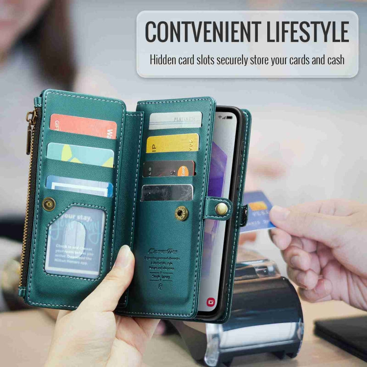 For Samsung Galaxy A55 5G CaseMe C36 Card Slots Zipper Wallet RFID Anti-theft Leather Phone Case(Blue-green) - Galaxy Phone Cases by CaseMe | Online Shopping UK | buy2fix