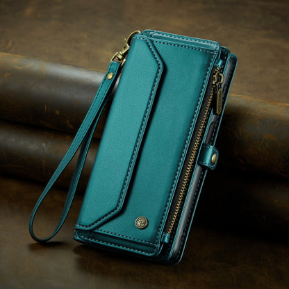 For Samsung Galaxy A71 4G CaseMe C36 Card Slots Zipper Wallet RFID Anti-theft Leather Phone Case(Blue-green) - Galaxy Phone Cases by CaseMe | Online Shopping UK | buy2fix