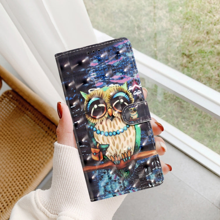 For iPhone 16 Pro 3D Pattern Leather Phone Case(Big-eyed owl) - iPhone 16 Pro Cases by buy2fix | Online Shopping UK | buy2fix