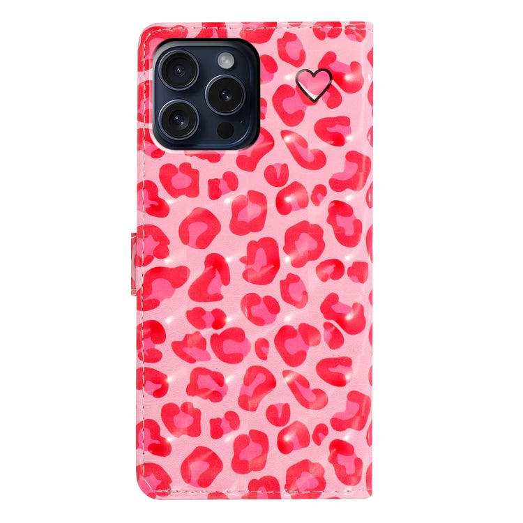 For iPhone 16 Pro Max 3D Pattern Leather Phone Case(Pink Leopard Print) - iPhone 16 Pro Max Cases by buy2fix | Online Shopping UK | buy2fix