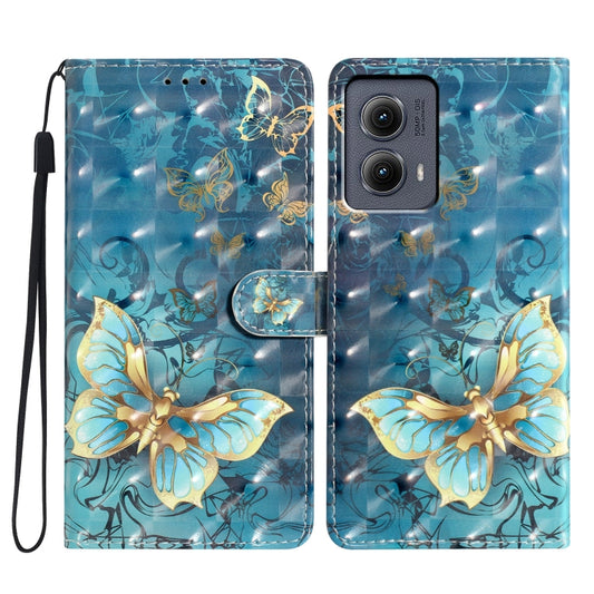 For Motorola Edge 2024 3D Pattern Leather Phone Case(3D Butterfly) - Motorola Cases by buy2fix | Online Shopping UK | buy2fix