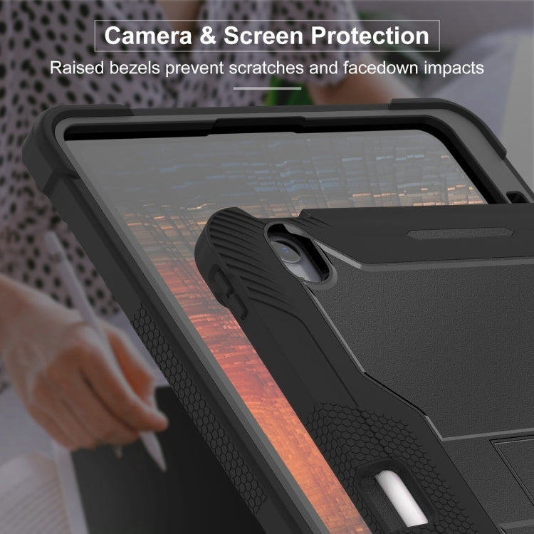 For iPad Air 13 2024 Shockproof Silicone Hybrid PC Tablet Case with Holder(Black) - iPad Air 13 2024 Cases by buy2fix | Online Shopping UK | buy2fix