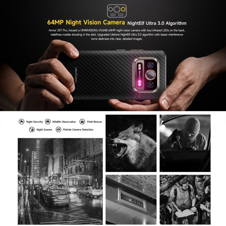 Ulefone Armor 25T Pro Rugged Phone, 6GB+256GB, Thermal Imaging, 6.78 inch Android 14 MediaTek Dimensity 6300 Octa Core, Network: 5G, NFC(Frost Black) - Ulefone by Ulefone | Online Shopping UK | buy2fix