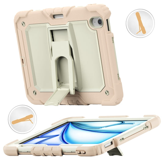 For iPad Air 11 2024 Silicone Hydric PC Tablet Case with Shoulder Strap & Holder(Rose Gold) - iPad Air 11 2024 Cases by buy2fix | Online Shopping UK | buy2fix