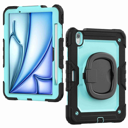 For iPad Air 11 2024 Handle Silicone Hydric PC Tablet Case with Shoulder Strap(Light Blue PC) - iPad Air 11 2024 Cases by buy2fix | Online Shopping UK | buy2fix