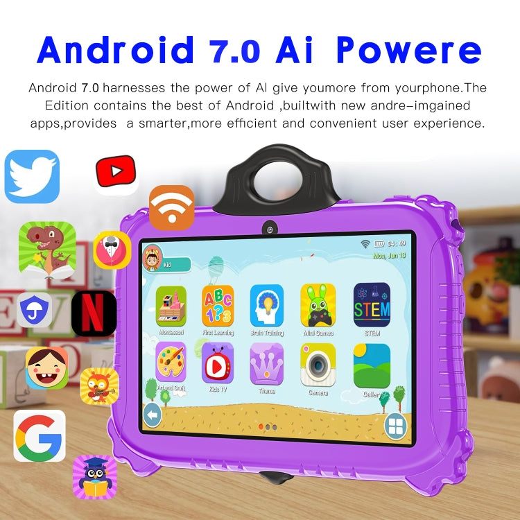 C79 Panda 7 inch WiFi Kids Tablet PC, 2GB+16GB, Android 7.0 MT6735 Octa Core CPU(Purple) -  by buy2fix | Online Shopping UK | buy2fix