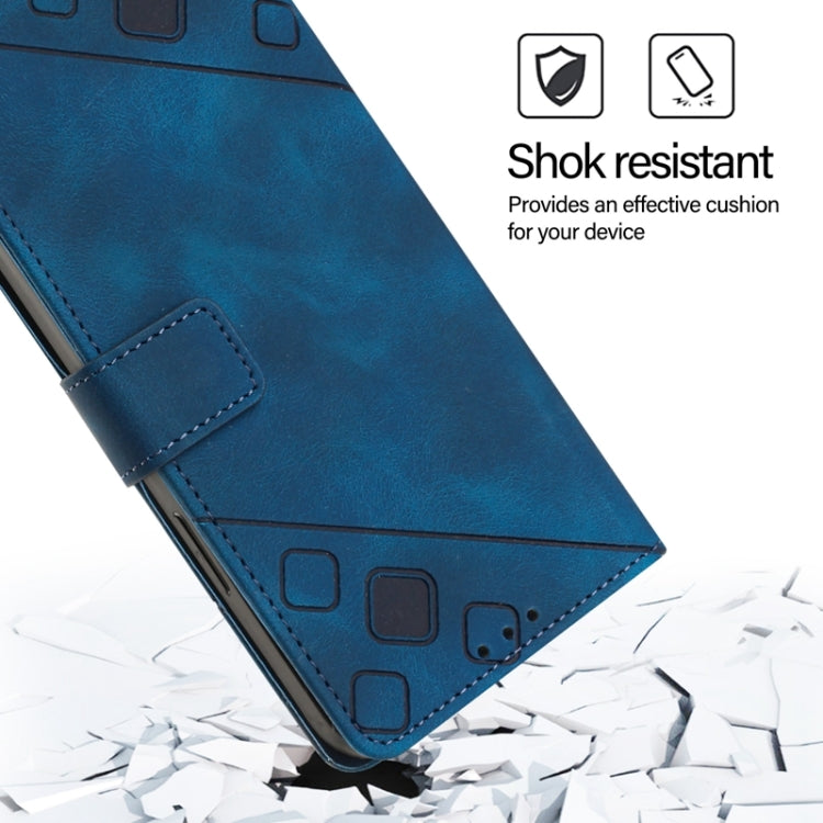 For Blackview A53 Skin Feel Embossed Leather Phone Case(Blue) - More Brand by buy2fix | Online Shopping UK | buy2fix