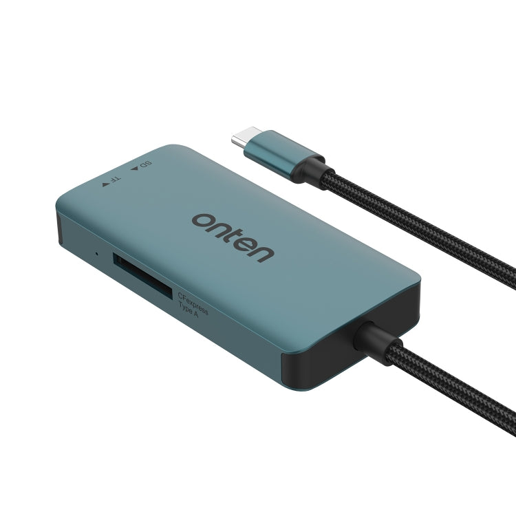 Onten C12 3 in 1 USB-C / Type-C to CFepress Type-A & SD & TF Card Reader(Pine Green) - Card Reader by Onten | Online Shopping UK | buy2fix