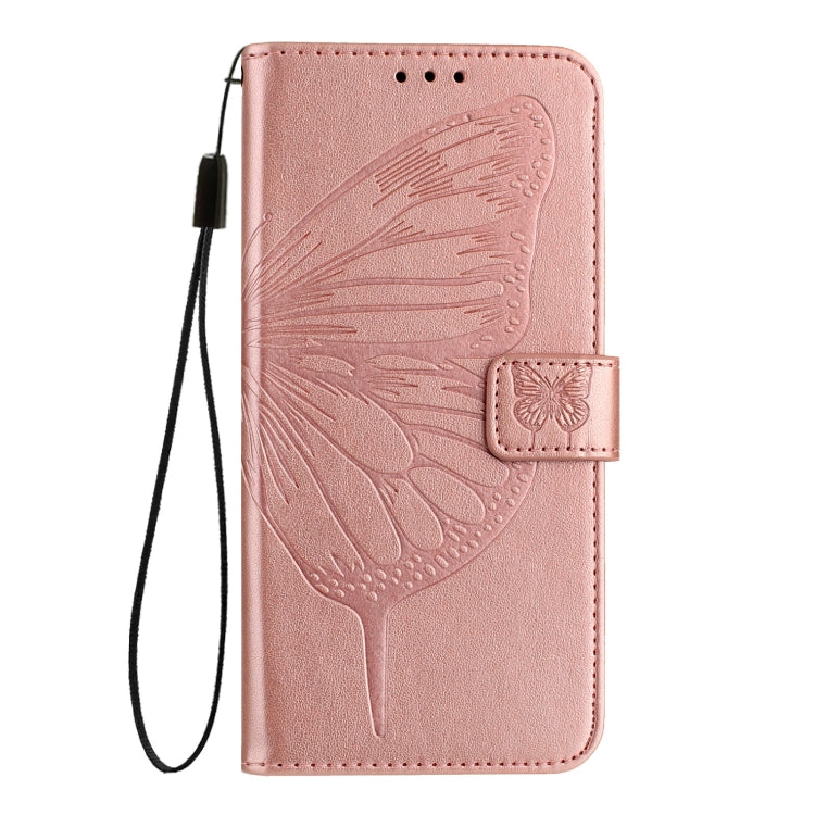 For Blackview A52 Embossed Butterfly Leather Phone Case(Rose Gold) - More Brand by buy2fix | Online Shopping UK | buy2fix