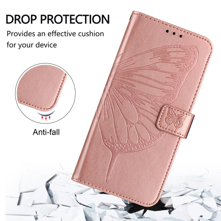 For Blackview A52 Embossed Butterfly Leather Phone Case(Rose Gold) - More Brand by buy2fix | Online Shopping UK | buy2fix