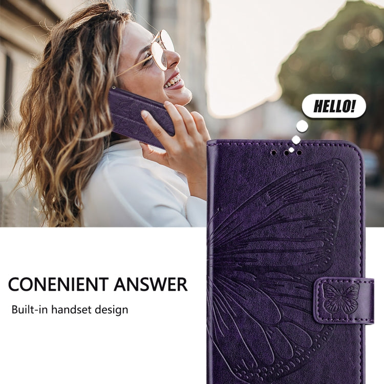 For Blackview A53 Embossed Butterfly Leather Phone Case(Purple) - More Brand by buy2fix | Online Shopping UK | buy2fix