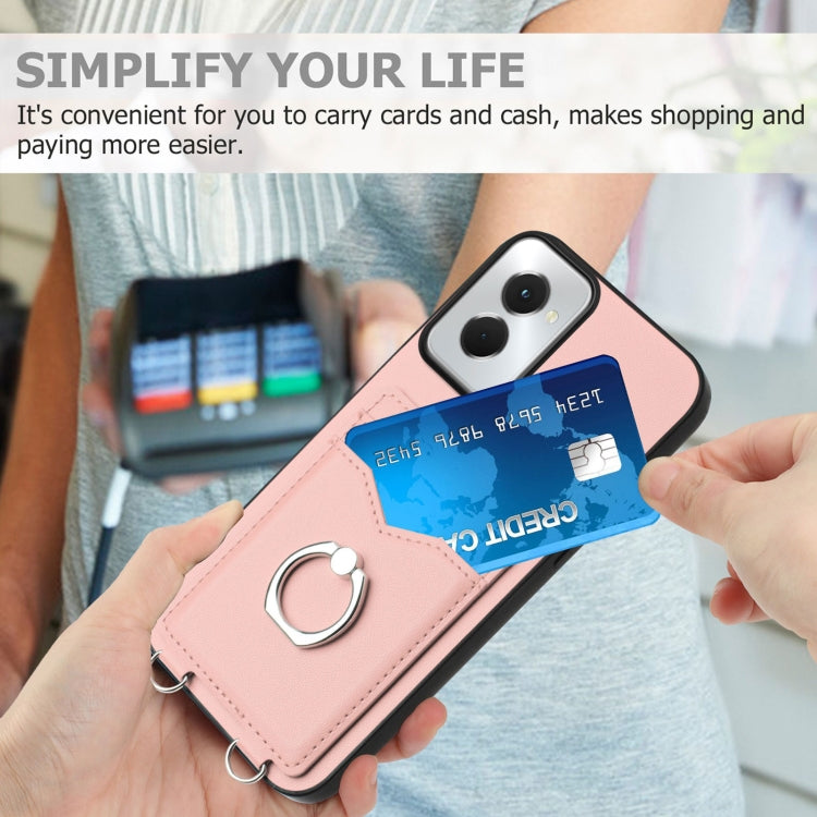 For Motorola Moto G Power 5G 2024 R20 Ring Card Holder Phone Case(Pink) - Motorola Cases by buy2fix | Online Shopping UK | buy2fix