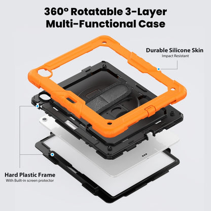 For iPad Air 13 2024 Silicone Hybrid PC Tablet Case with Shoulder Strap(Orange) - iPad Air 13 2024 Cases by buy2fix | Online Shopping UK | buy2fix