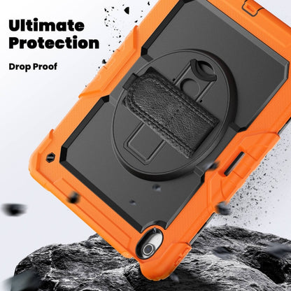 For iPad Air 13 2024 Silicone Hybrid PC Tablet Case with Shoulder Strap(Orange) - iPad Air 13 2024 Cases by buy2fix | Online Shopping UK | buy2fix