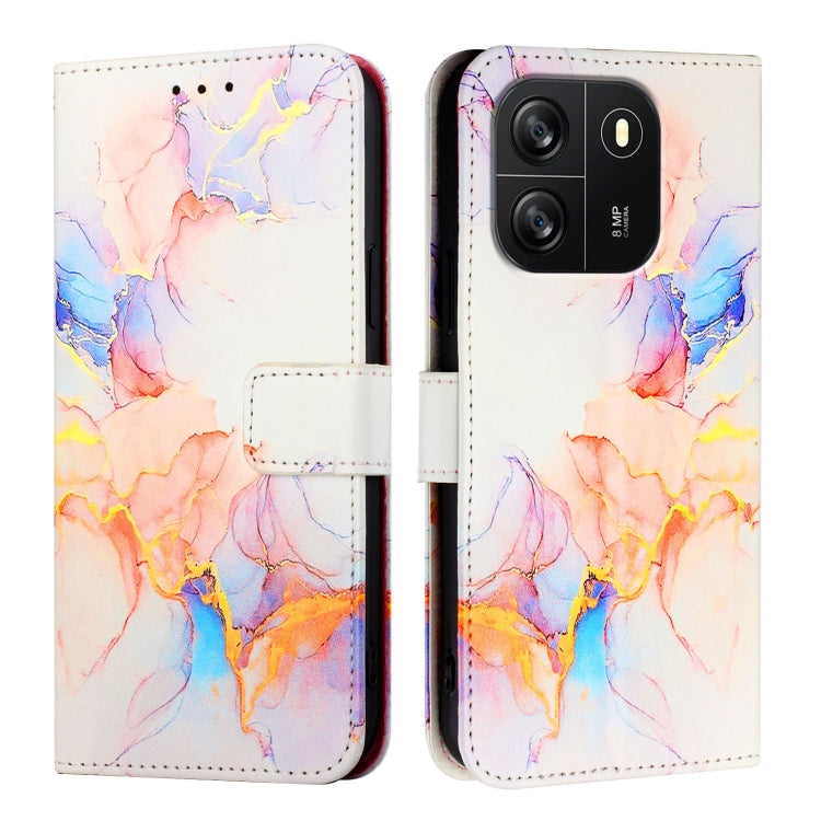 For Blackview Wave 6C PT003 Marble Pattern Flip Leather Phone Case(Galaxy Marble White) - More Brand by buy2fix | Online Shopping UK | buy2fix