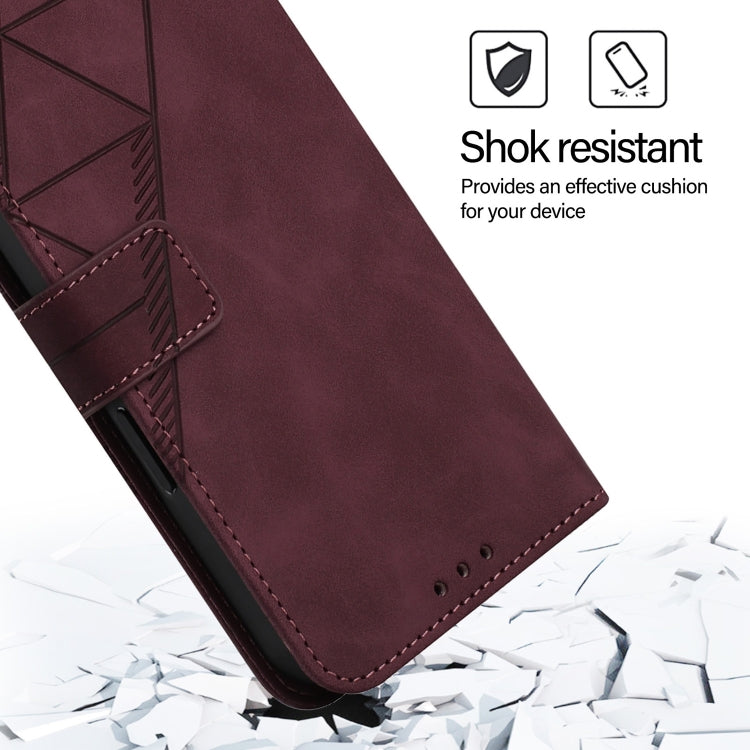 For Blackview Shark 8 Crossbody 3D Embossed Flip Leather Phone Case(Wine Red) - More Brand by buy2fix | Online Shopping UK | buy2fix