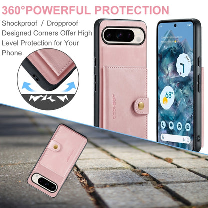 For Google Pixel 9 Pro JEEHOOD J01 Retro Magnetic Detachable Wallet Phone Case(Pink) - Google Cases by JEEHOOD | Online Shopping UK | buy2fix