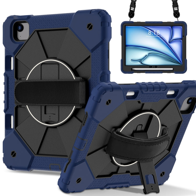 For iPad Air 11 2024 Contrast Color Robot Silicone Hybrid PC Tablet Case(Navy Black) - iPad Air 11 2024 Cases by buy2fix | Online Shopping UK | buy2fix