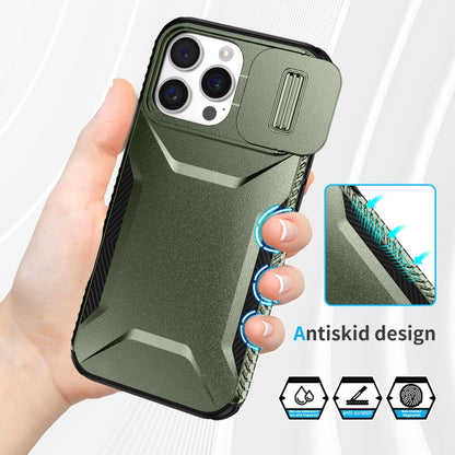 For iPhone 16 Pro Max Sliding Camshield Phone Case(Alpine Green) - iPhone 16 Pro Max Cases by buy2fix | Online Shopping UK | buy2fix