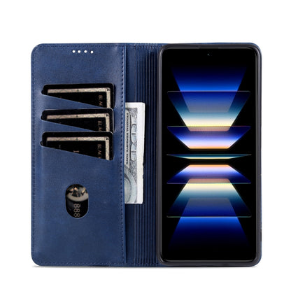 For Redmi Note 14 5G AZNS Magnetic Calf Texture Flip Leather Phone Case(Dark Blue) - Note 14 Cases by AZNS | Online Shopping UK | buy2fix