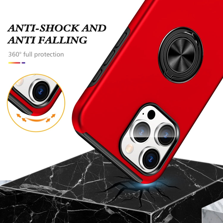 For iPhone 16 Pro Magnetic Ring Holder Phone Case(Red) - iPhone 16 Pro Cases by buy2fix | Online Shopping UK | buy2fix