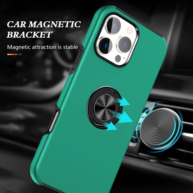 For iPhone 16 Pro Magnetic Ring Holder Phone Case(Dark Green) - iPhone 16 Pro Cases by buy2fix | Online Shopping UK | buy2fix