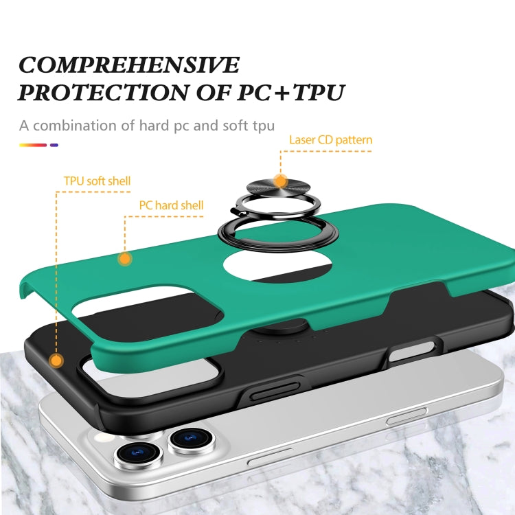 For iPhone 16 Pro Magnetic Ring Holder Phone Case(Dark Green) - iPhone 16 Pro Cases by buy2fix | Online Shopping UK | buy2fix