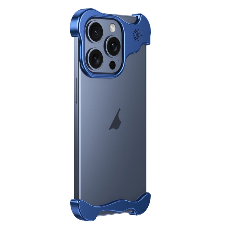 For iPhone 12 Pro Aromatherapy Alloy Frameless Phone Case(Blue) - iPhone 12 / 12 Pro Cases by buy2fix | Online Shopping UK | buy2fix