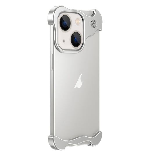 For iPhone 14 Aromatherapy Alloy Frameless Phone Case(Silver) - iPhone 14 Cases by buy2fix | Online Shopping UK | buy2fix