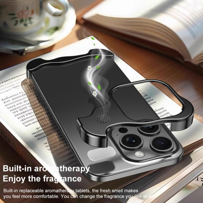 For iPhone 16 Aromatherapy Alloy Frameless Phone Case(Black) - iPhone 16 Cases by buy2fix | Online Shopping UK | buy2fix