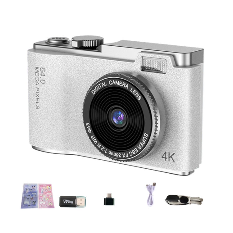 LK003 2.4 inch Dual-lens 4K HD CCD Camera Retro Kids Camera(White) - Children Cameras by buy2fix | Online Shopping UK | buy2fix