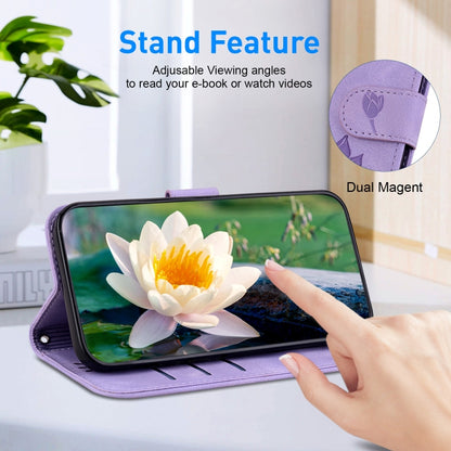 For Redmi K70 / K70 Pro Lotus Embossed Leather Phone Case(Purple) - K70 Cases by buy2fix | Online Shopping UK | buy2fix