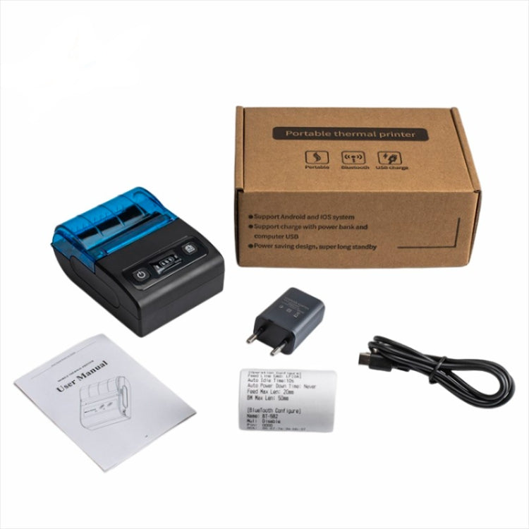 BT-582 58mm Type-C + Bluetooth Portable Thermal Printer(EU Plug) - Printer by buy2fix | Online Shopping UK | buy2fix