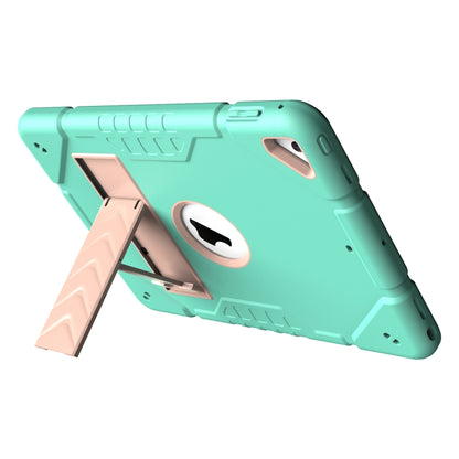 For iPad 9.7 2018 / Air / Air 2 Armor Holder Silicone Hybrid PC Tablet Case(Mint Green Gold) - iPad 9.7 (2018) & (2017) Cases by buy2fix | Online Shopping UK | buy2fix