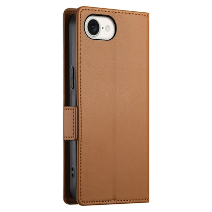 For iPhone SE 2024 Side Buckle Magnetic Frosted Leather Phone Case(Brown) - More iPhone Cases by buy2fix | Online Shopping UK | buy2fix