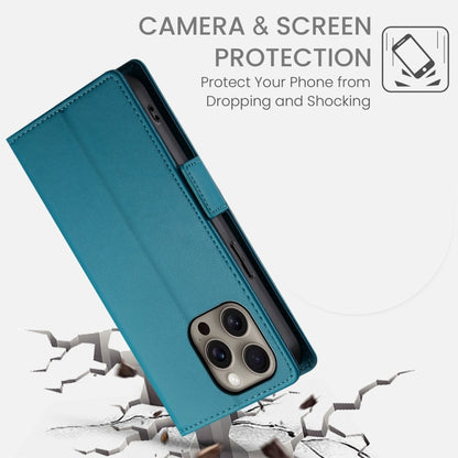 For iPhone 16 Pro Max Side Buckle Magnetic Frosted Leather Phone Case(Blue) - iPhone 16 Pro Max Cases by buy2fix | Online Shopping UK | buy2fix