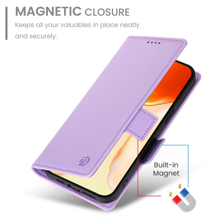 For iPhone 16 Plus Side Buckle Magnetic Frosted Leather Phone Case(Purple) - iPhone 16 Plus Cases by buy2fix | Online Shopping UK | buy2fix