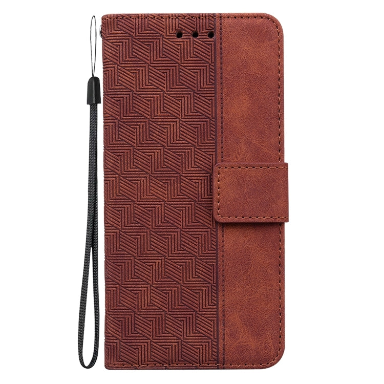 For Xiaomi Redmi K70 Pro / K70 Geometric Embossed Leather Phone Case(Brown) - K70 Cases by buy2fix | Online Shopping UK | buy2fix