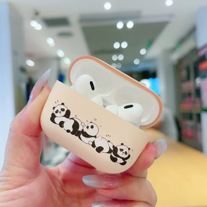 For AirPods Pro Panda Pattern Earbuds Box Frosted TPU Case(Panda Family) - For AirPods Pro by buy2fix | Online Shopping UK | buy2fix