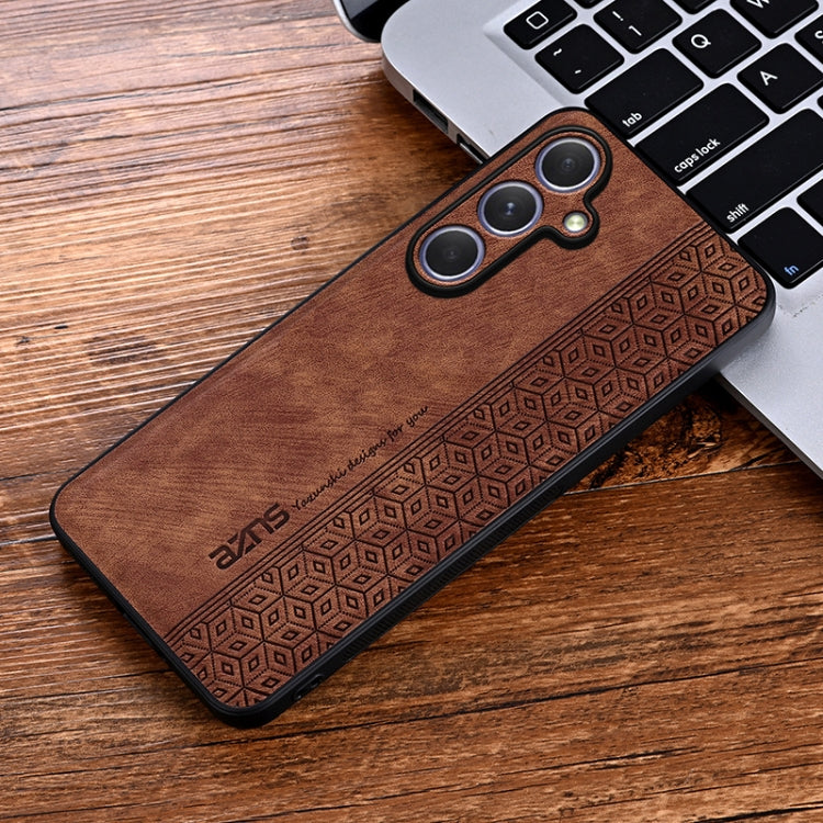 For Samsung Galaxy S25 5G AZNS 3D Embossed Skin Feel Phone Case(Brown) - Galaxy S25 5G Cases by AZNS | Online Shopping UK | buy2fix