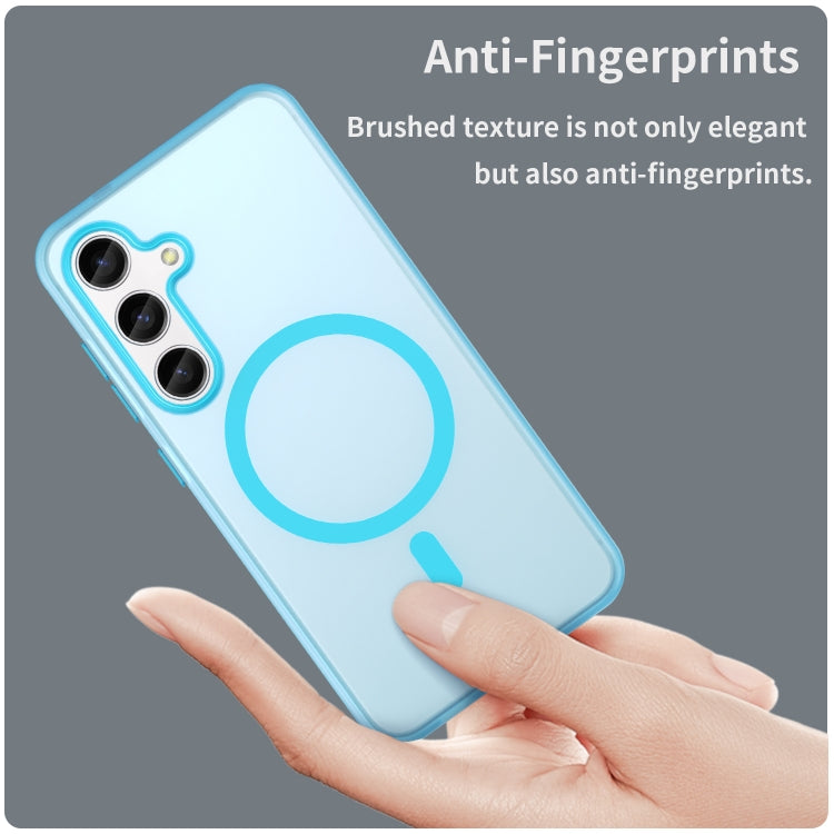 For Samsung Galaxy S24 5G MagSafe Frosted Translucent TPU + PC Full Coverage Phone Case(Blue) - Galaxy S24 5G Cases by buy2fix | Online Shopping UK | buy2fix