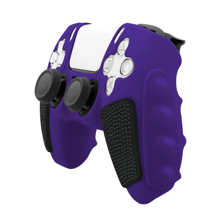 For Sony PS5 Splicing Color Silicone Gamepad Protective Case without Rocker Caps(Purple Black) - Cases by buy2fix | Online Shopping UK | buy2fix