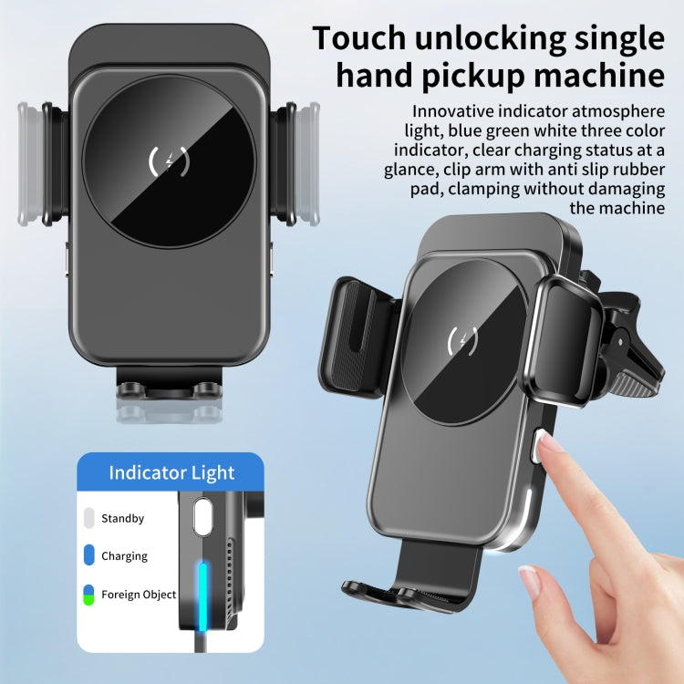 M7 Intelligent Sensing Fast Wireless Charging Car Holder(Black) - Wireless Charger Holders by buy2fix | Online Shopping UK | buy2fix