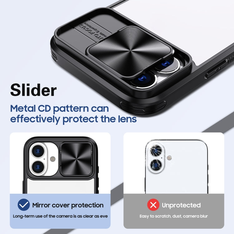 For iPhone 16 Pro Max Sliding Camshield Acrylic Hybrid TPU Phone Case(Black) - iPhone 16 Pro Max Cases by buy2fix | Online Shopping UK | buy2fix