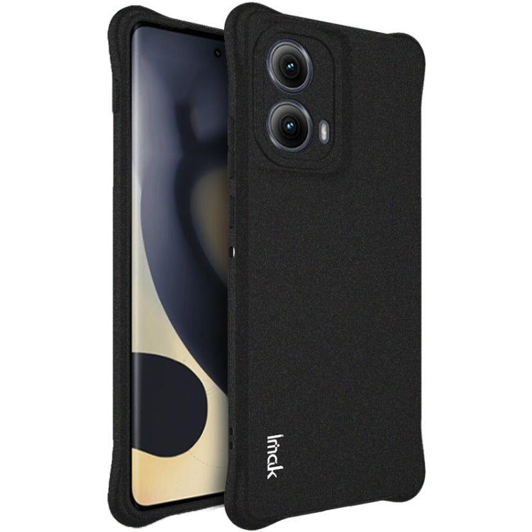 For Motorola Edge 2024 imak Shockproof Airbag TPU Phone Case(Matte Black) - Motorola Cases by imak | Online Shopping UK | buy2fix